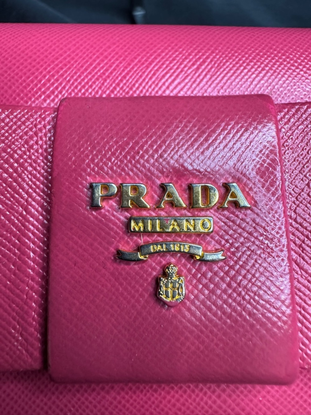 Prada Pink Saffiano Fiocco Continental Bow with Gold Logo Wallet - Picture 10 of 16